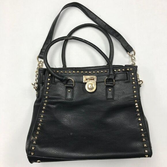 Over Sized Goth‎ Black Leather Purse With War Wounds - Picture 1 of 11